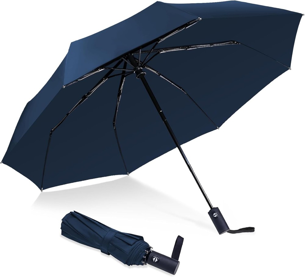 Travel Essentials Umbrella Windproof Compact Collapsible Light Automatic Strong