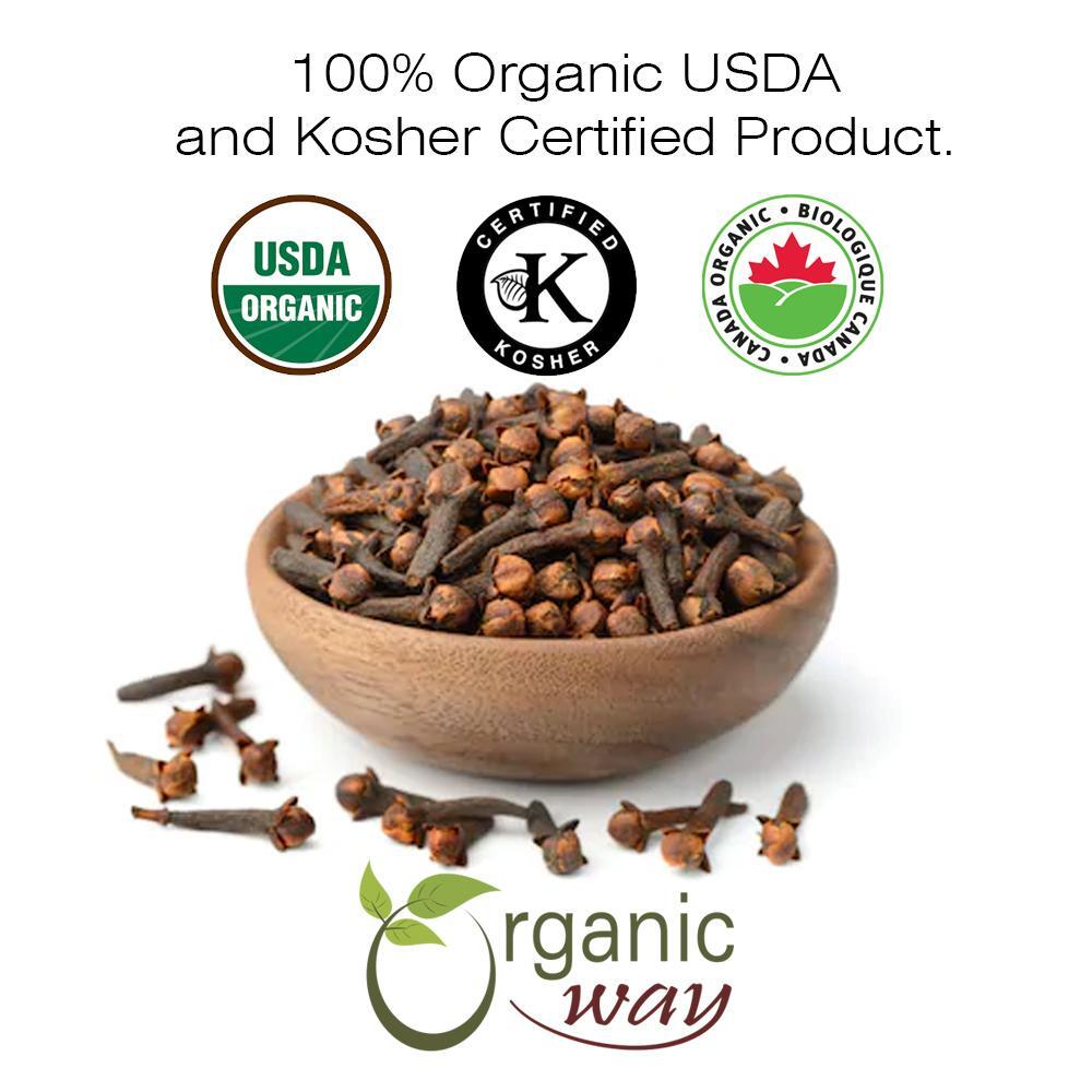 Organic Way Hand Selected Cloves Whole - Organic, Kosher & USDA Certified