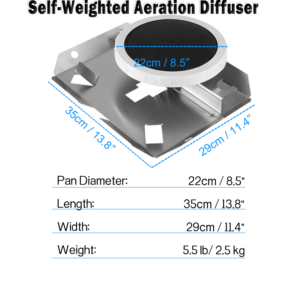 8.5" Self Weighted Quick Sink Single Membrane Air Diffuser Pond Aerator System