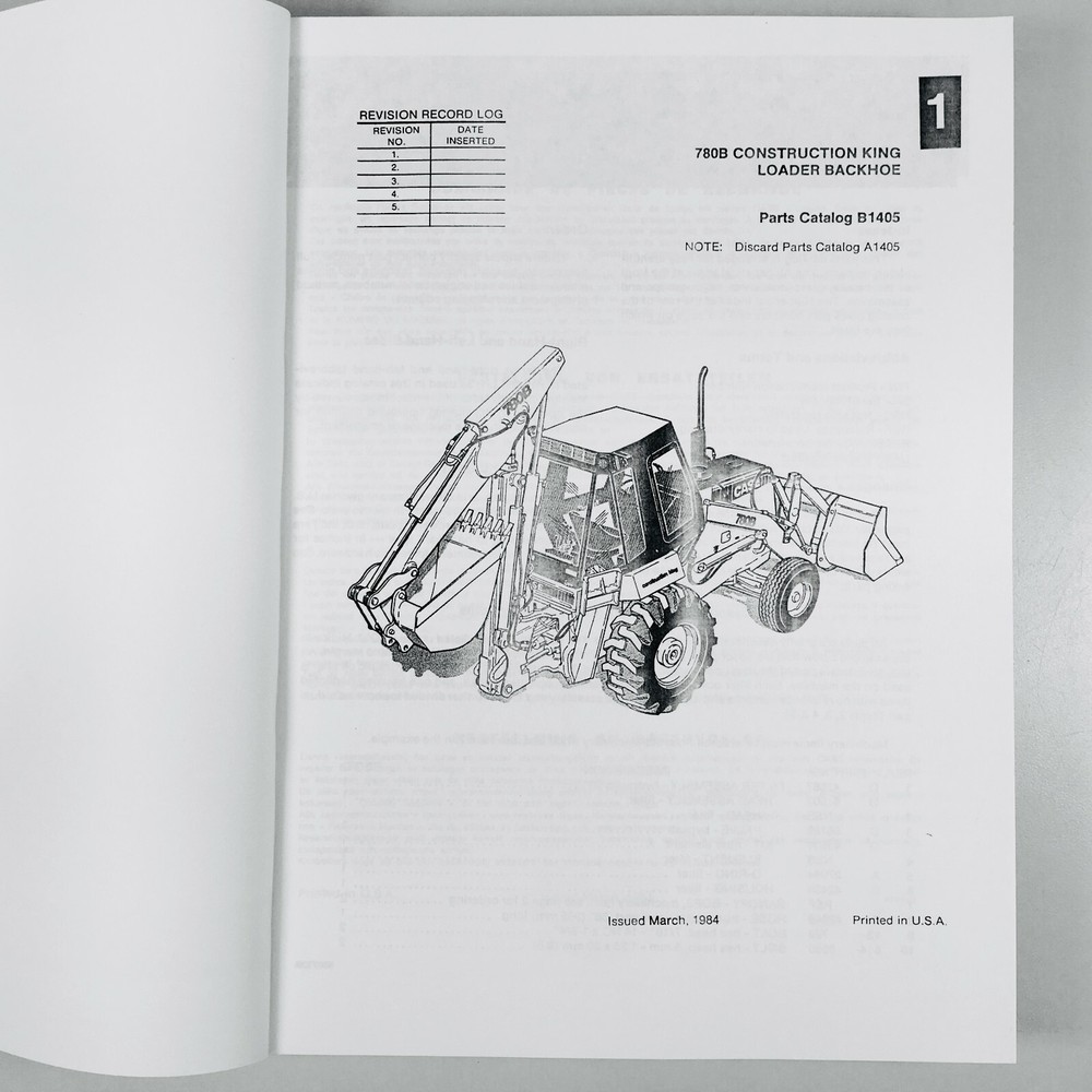 Case 780B Construction King Loader Backhoe Parts Manual Catalog Exploded View Ck