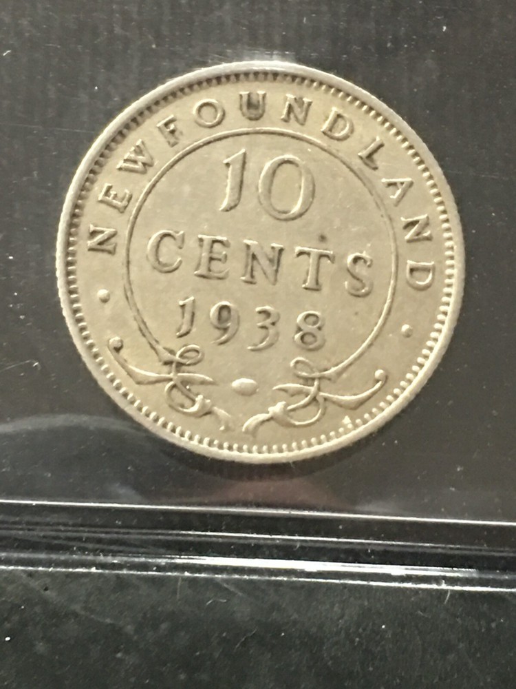 1938 ICCS Graded Newfoundland ¢10 Cent **EF-45**