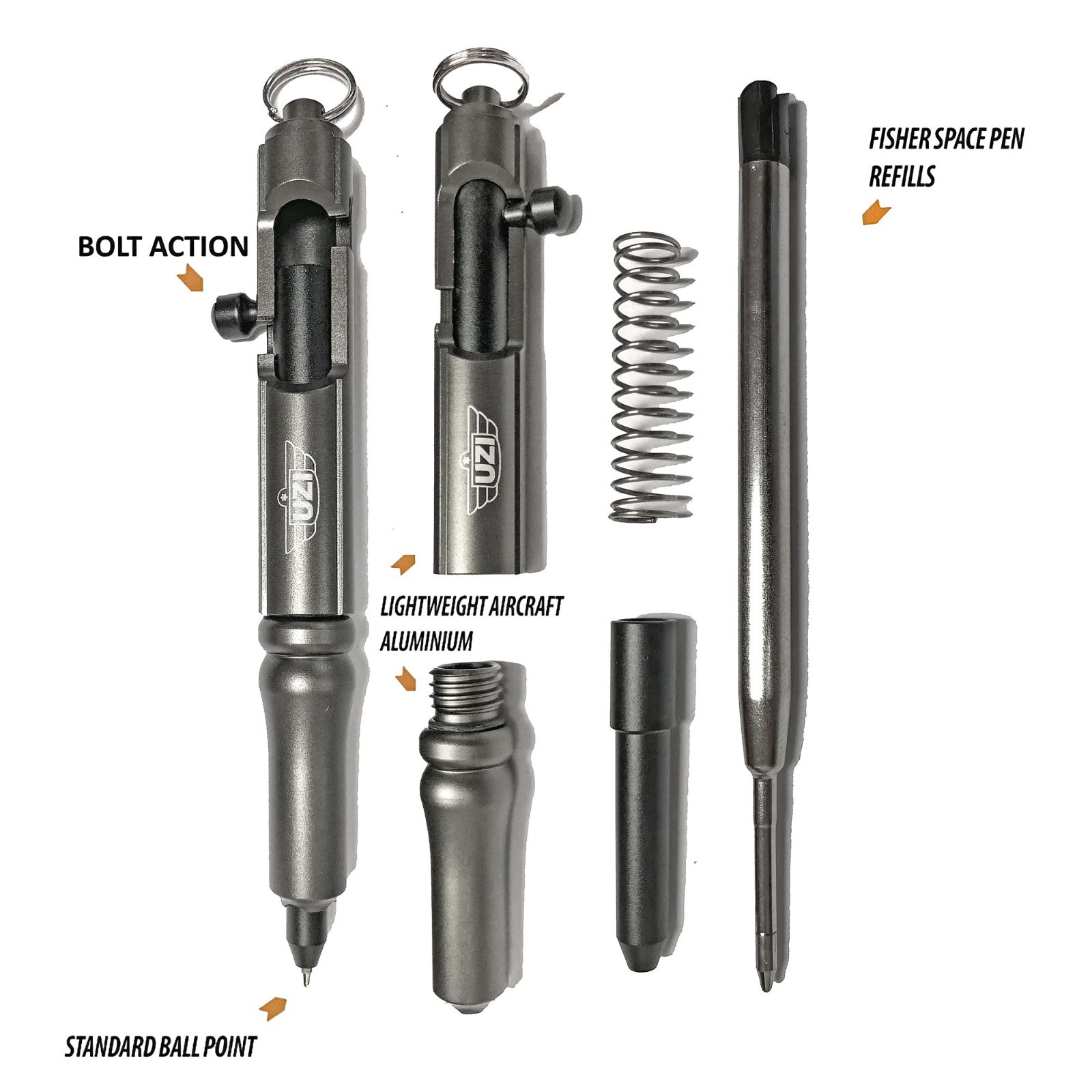 UZI Tactical Defender Large Bolt Action Pen- Gun Metal