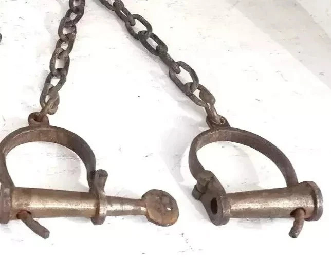 2 Key Shackles Antique Handcrafted Rare For Neck Leg & Hand Iron Shackles