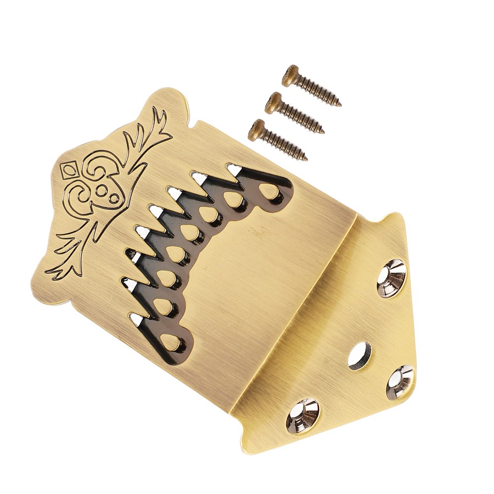 8 String Mandolin Tailpiece Feather Pattern Metal Bronze Color For Mandolin EXEB