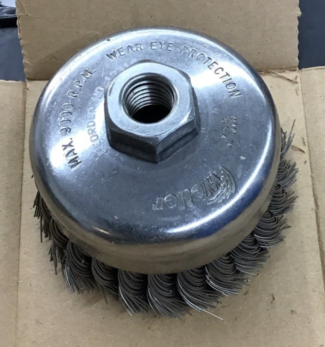 Weiler 4” Single Row Wire Cup Brush