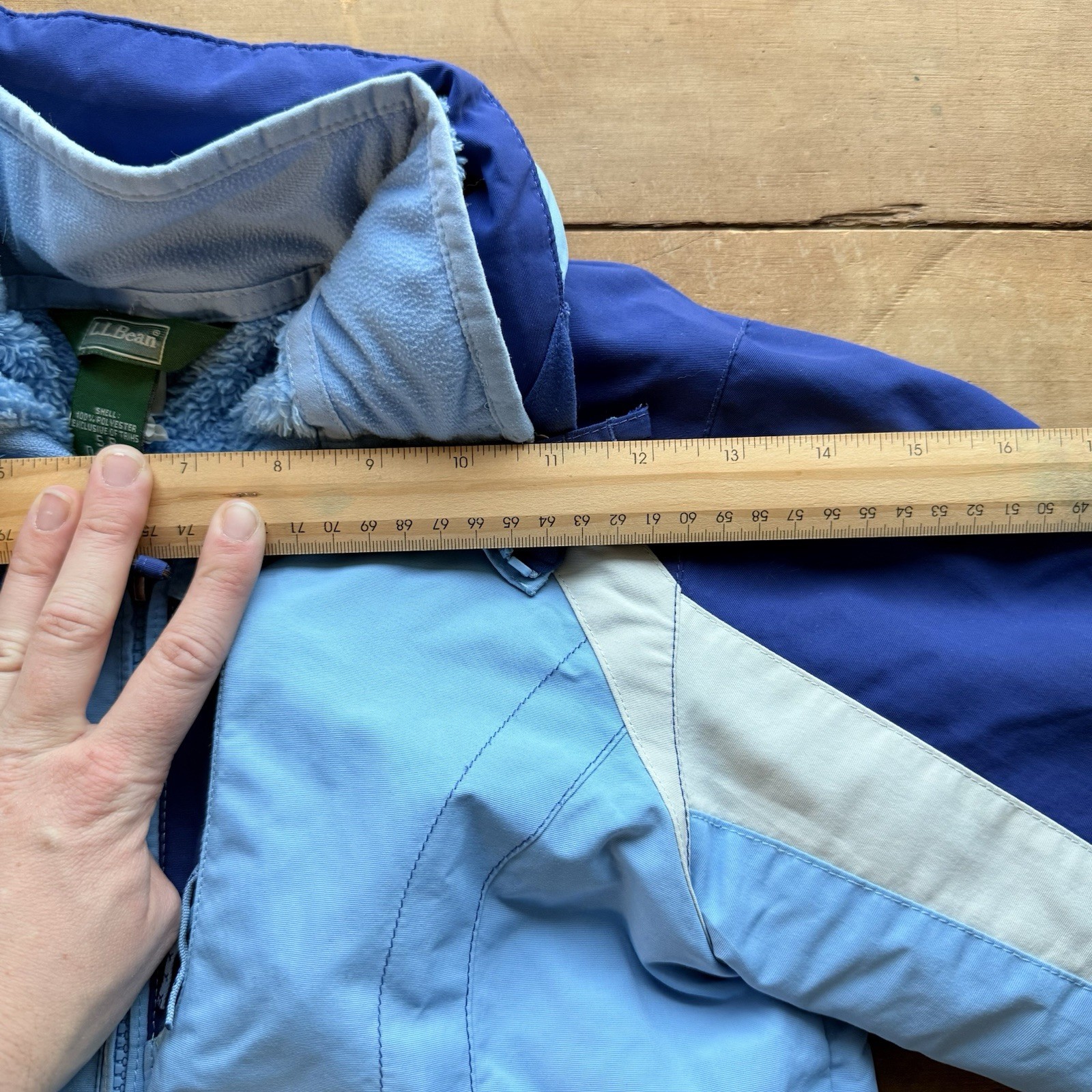 Girls VTG 90s LL Bean Puffer Coat Sz Small Jacket Blue Detachable Liner Y2K Play