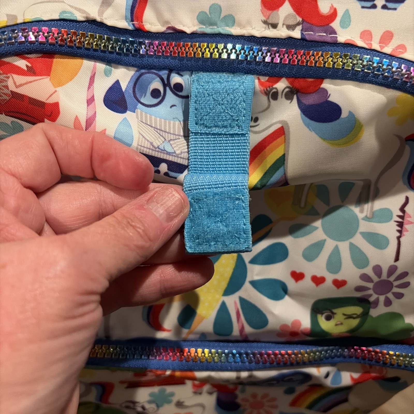 Disney Store Pixar Inside Out All Over Joy Unicorn Backpack W/Emotion Dial