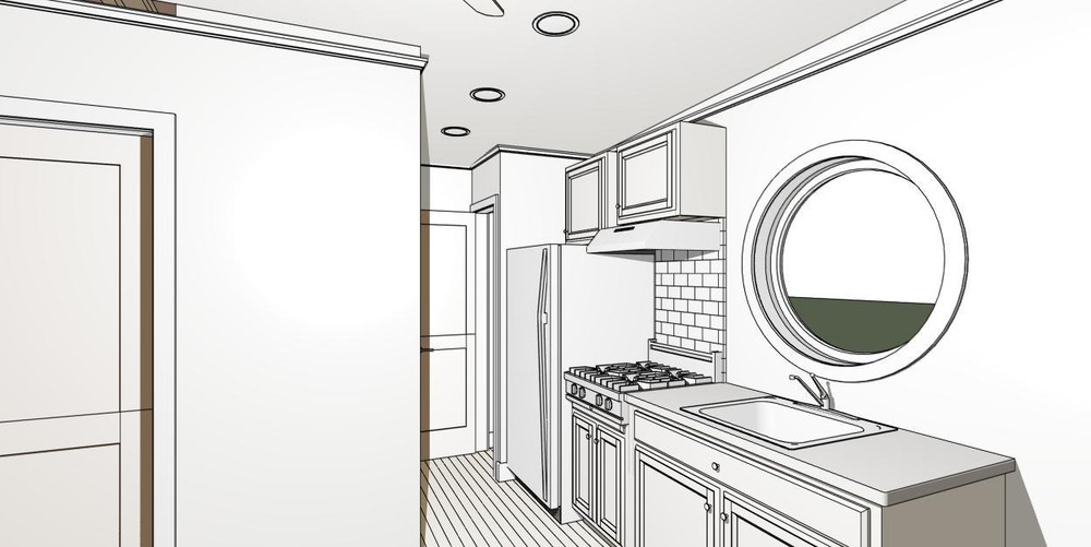 Tiny House Plans 256 square feet with front deck.