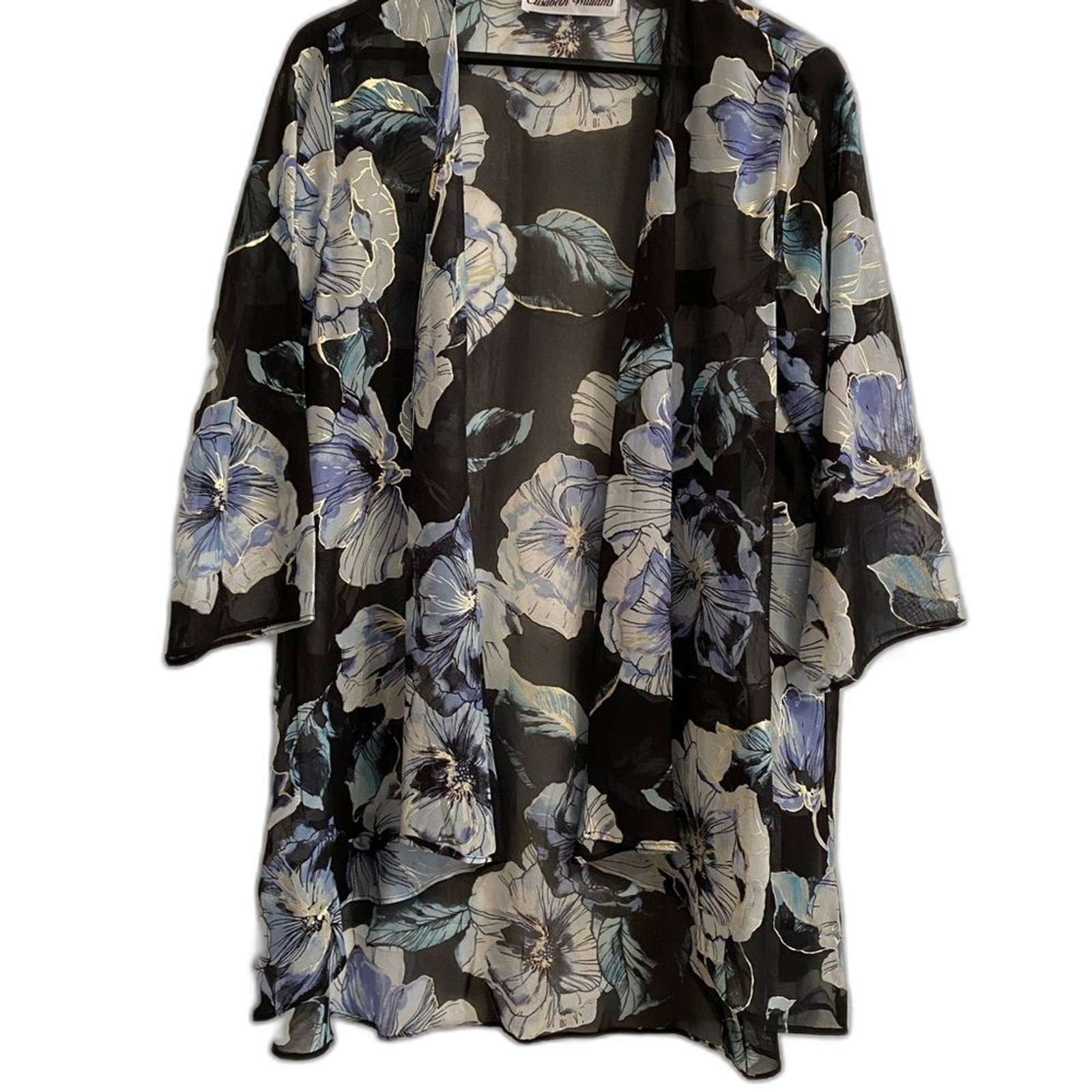 Boho Floral Sheer L Kimono Cottagecore Fairy Dainty Romantic Coquette b2-12