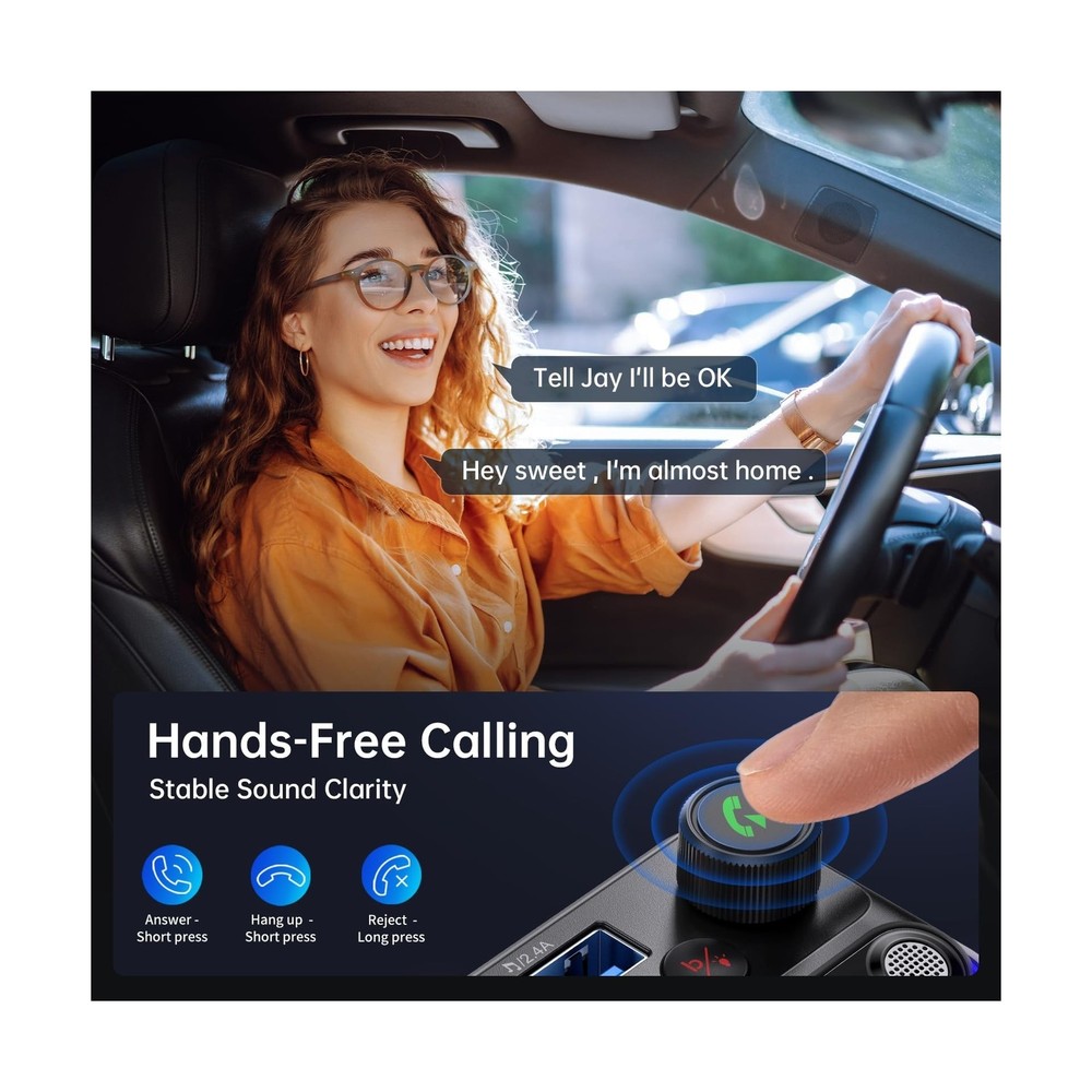 Syncwire Bluetooth 5.4 FM Transmitter Car Adapter 42W [Light Sw... FAST USA SHIP