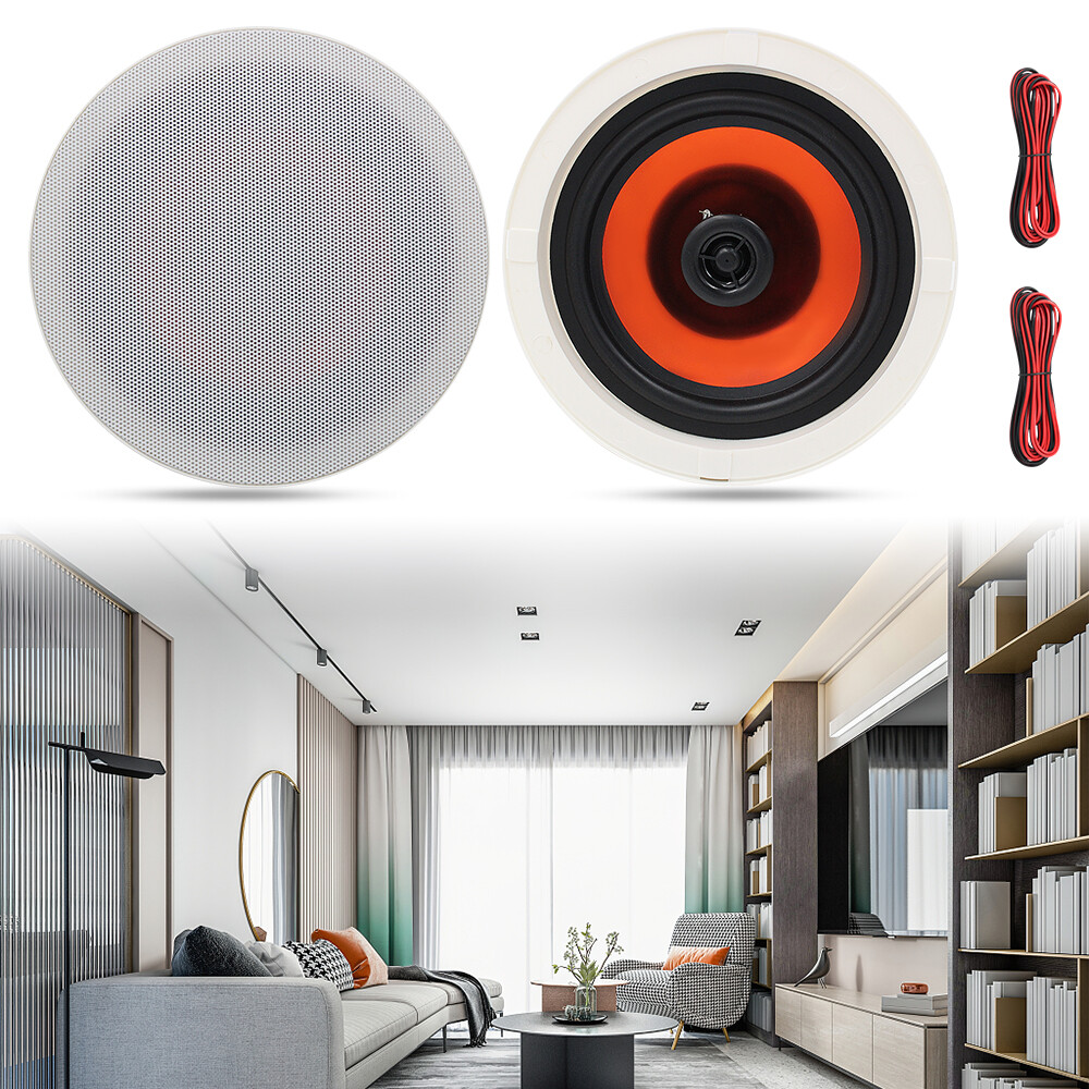 Herdio 6.5" Ceiling Speakers Bluetooth Wall Amplifier Flush Mount Stereo 2Pcs