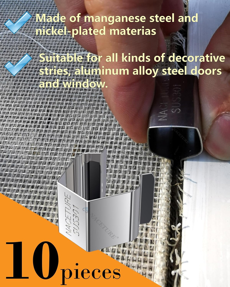 Screen Door Tool Kit - 20 Pieces Screen Installer Clips with Screen Rolling Tool