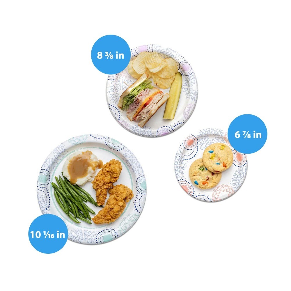Great Value Disposable Paper Plates, 8.5", 100 Count