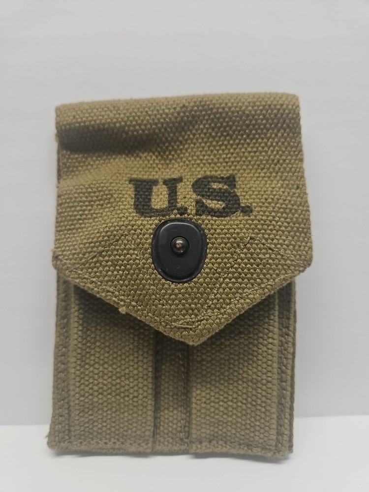 Vintage WWII US ARMY M1942 Ammo Magazine Belt Pouch .45 Pistol