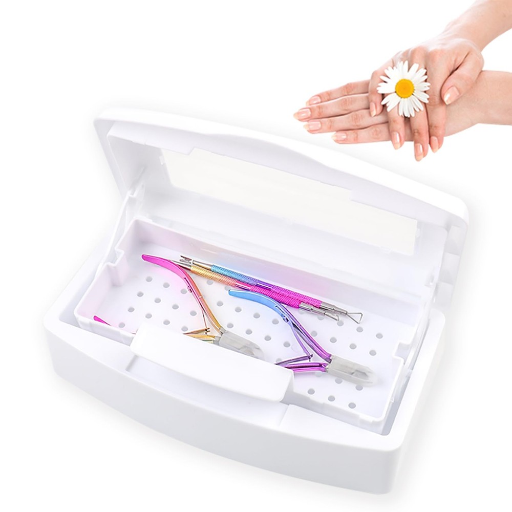Nail Tool Sterilizer Box, Plastic Sterilizing Tray, Plastic Clean Sterilizing...