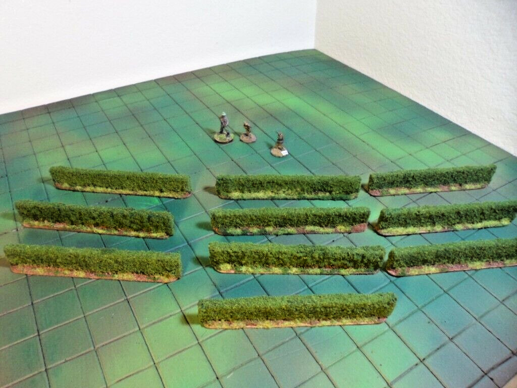 Wargame Terrain Hedges 28mm 25mm Painted lot of 10 pcs