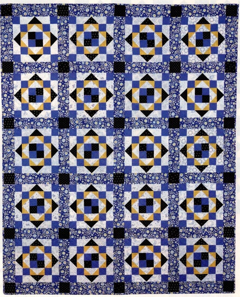 Prussian Blue Quilt Pattern Pieced MF