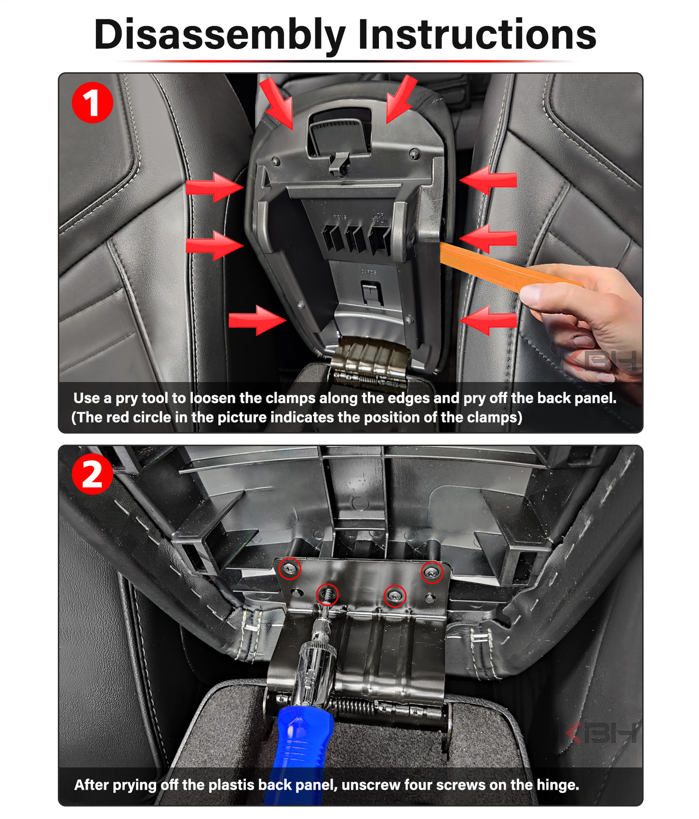 Fits 2011-2019 Ford Explorer Leather Center Console Lid Armrest Cover Red Stitch