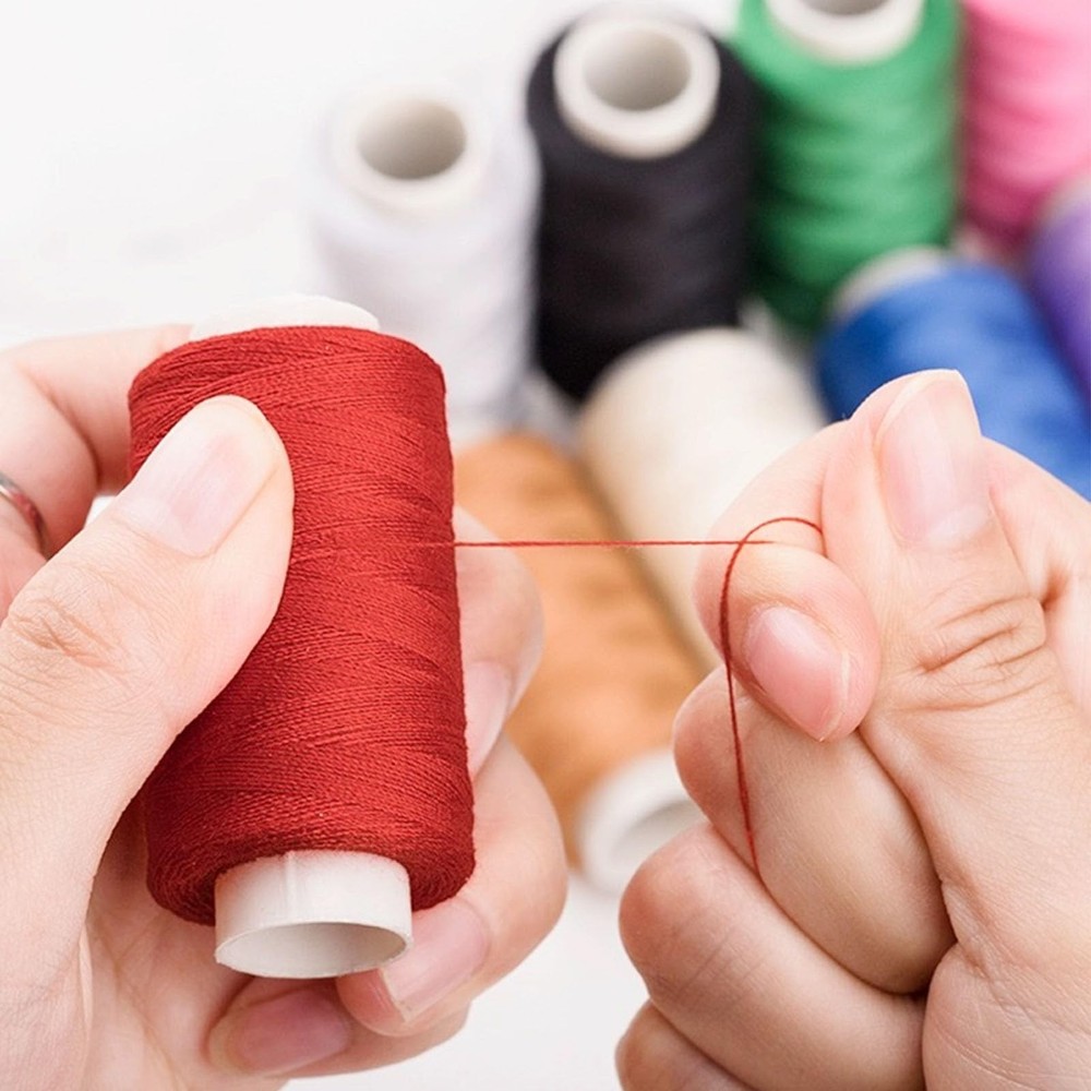 20 Color Sewing Thread Kits, 1000 Yards Polyester Thread Spools with Needle, ...