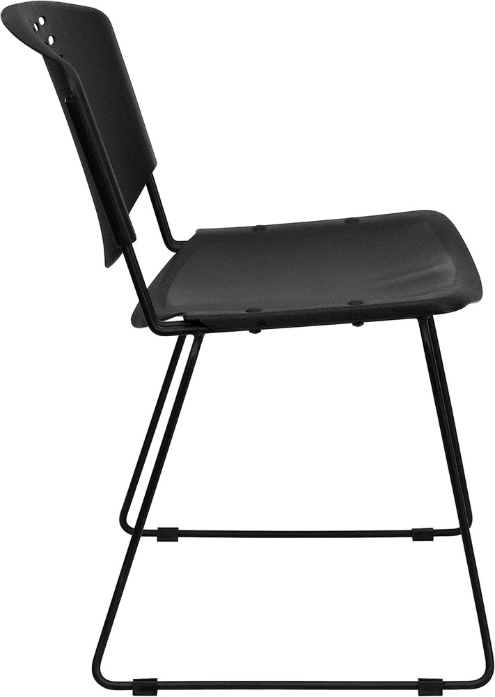 HERCULES 5-Pack 400 Lb Capacity Black Stack Chairs with Frame