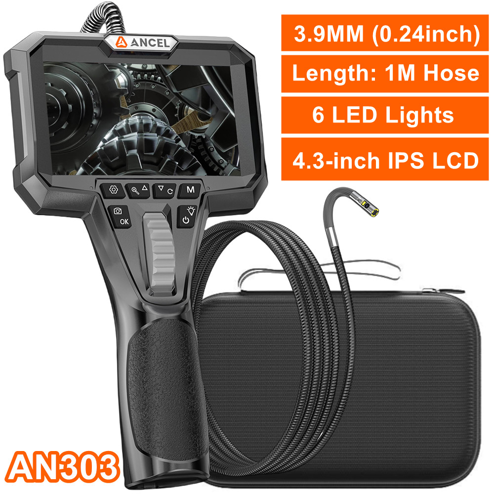 3.9MM 1080P LCD Hose Endoscope Camera 360° Borescope Camera with Screen