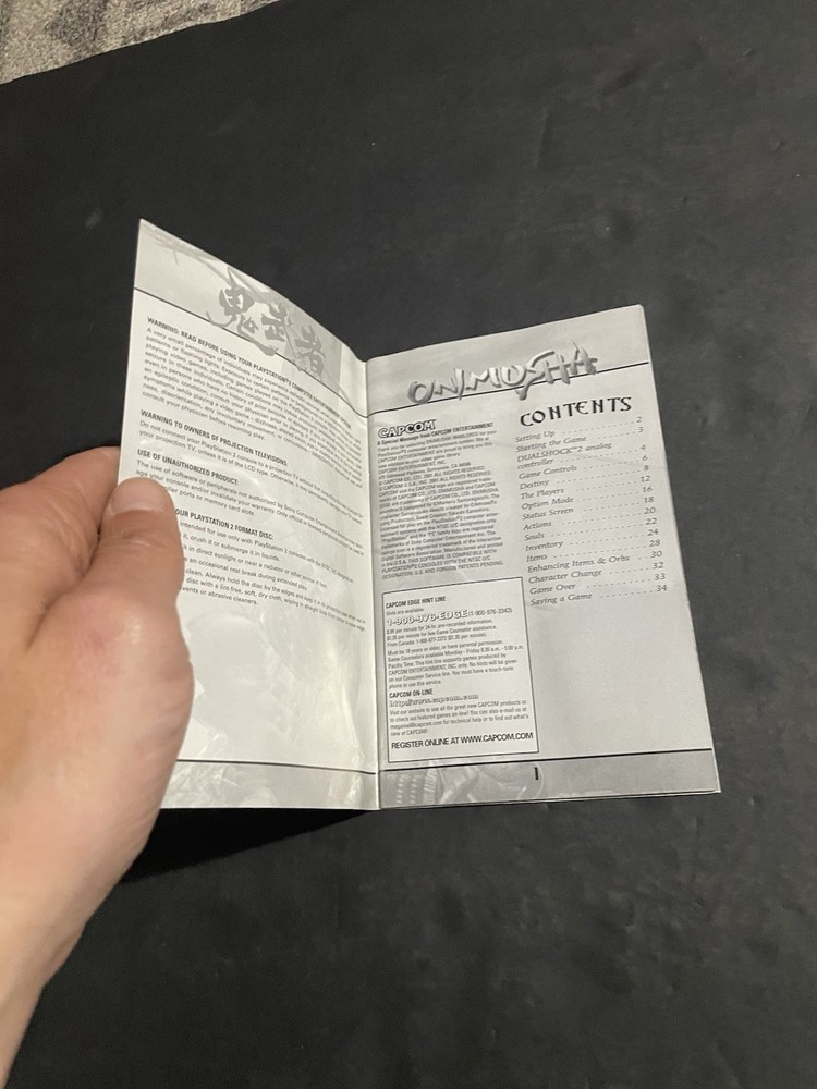 onimusha warlords ps2 Manual only