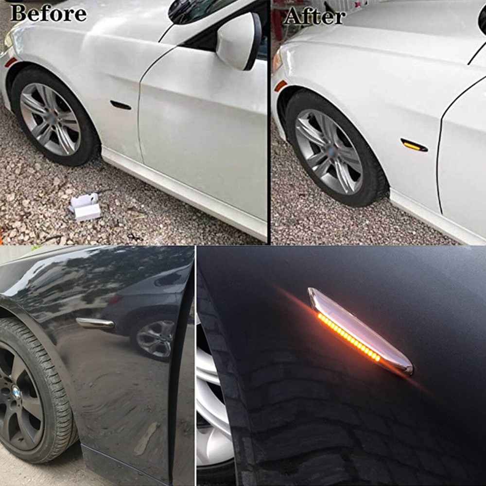 For BMW E60 E82 E83 E90 E92 E46 LED Front Fender Side Marker Turn Signal Lights