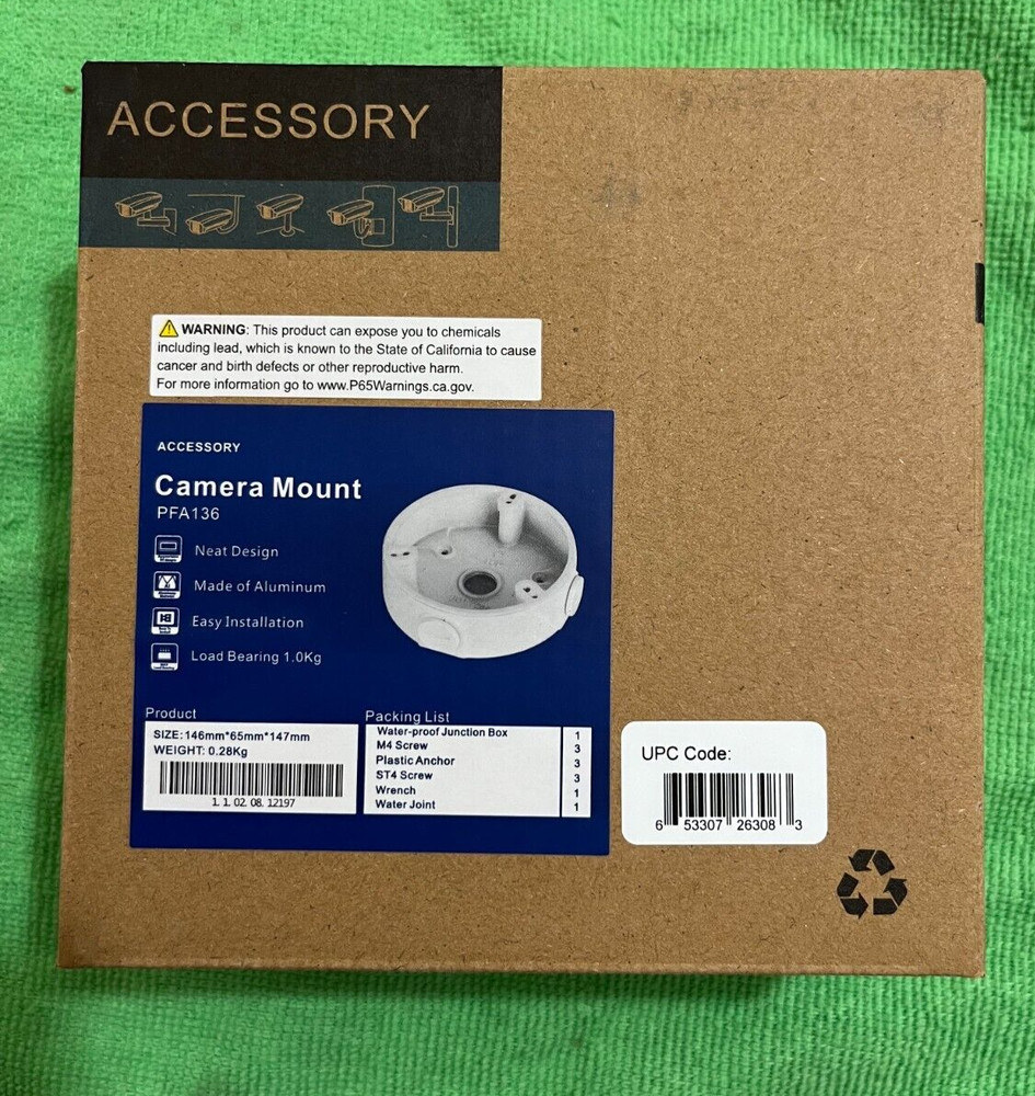 Camera mount PFA136 Wall Mounting Junction Box for Select CCTV Security Camera