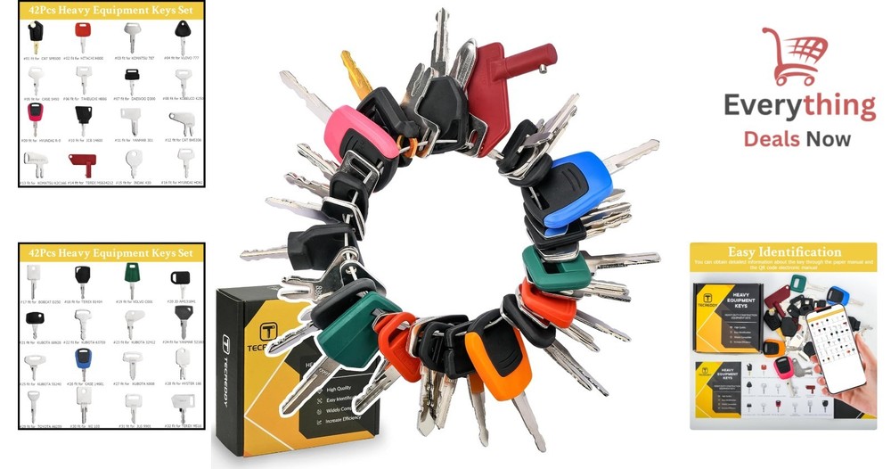 Heavy Equipment Key Set Construction Ignition Keys Excavator Loader Backhoe 42pc