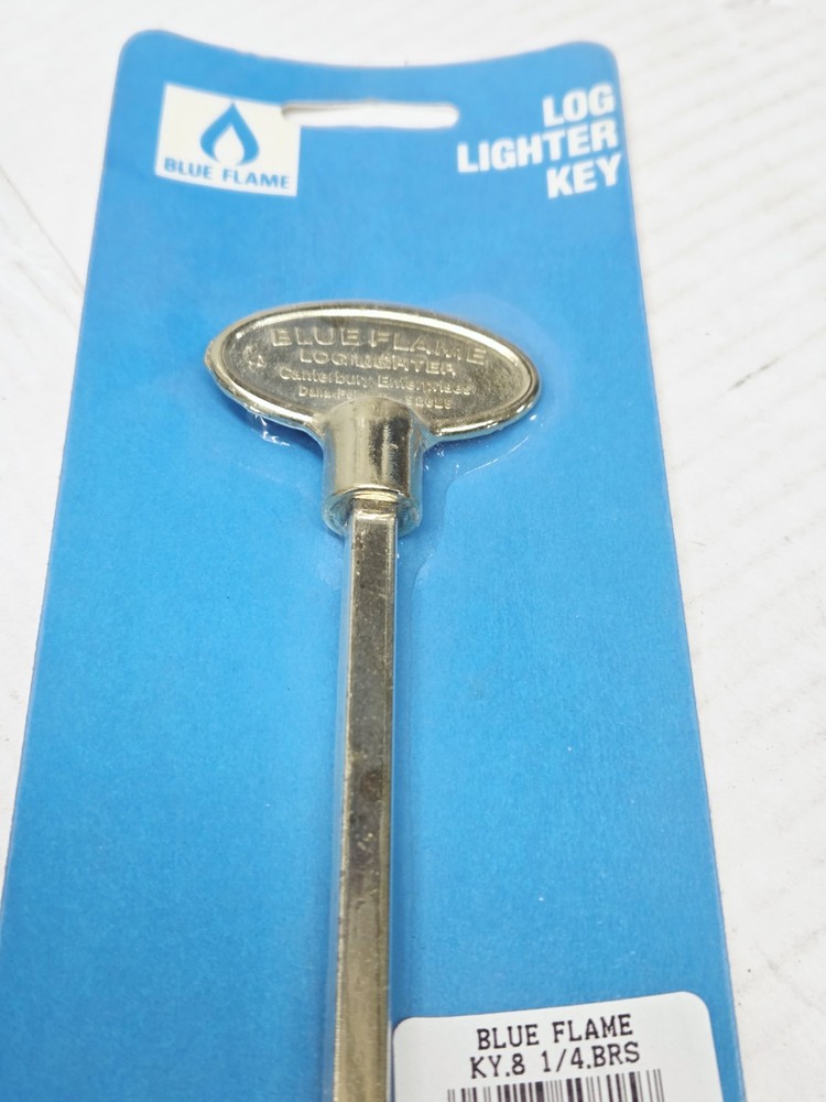 Blue Flame Log Lighter Key - Brass Color 1/4” Socket Approx. 8”L