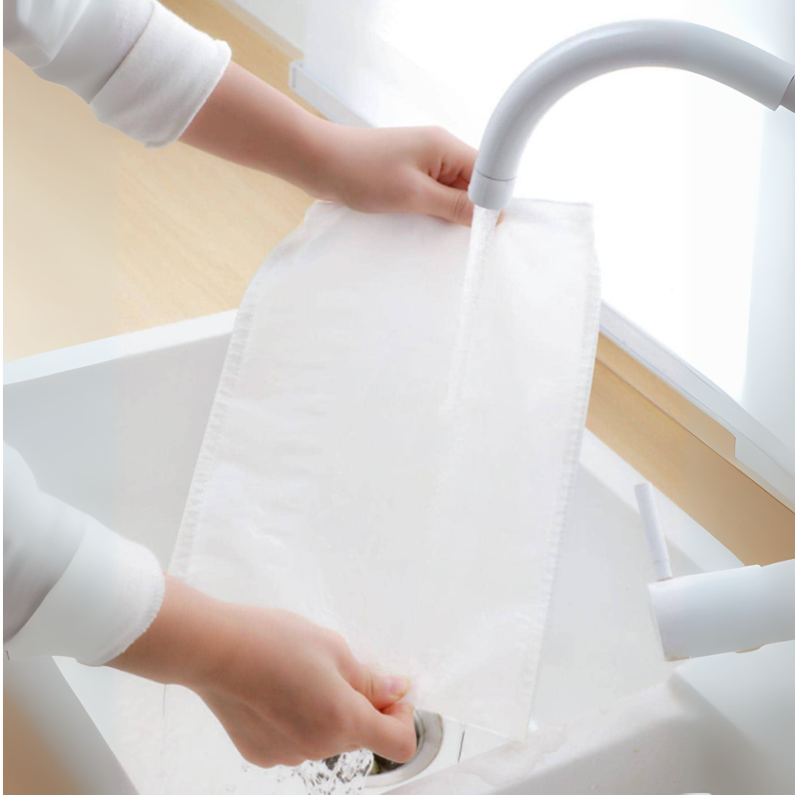 Fine Mesh Fabric Strainer Filter Bag Nut Milk Reusable Bag Cheese Cloth Kitchen