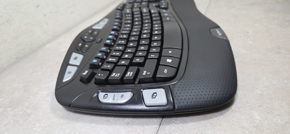 Logitech K350 Wave Ergonomic Wireless Keyboard with Unifying USB Dongle