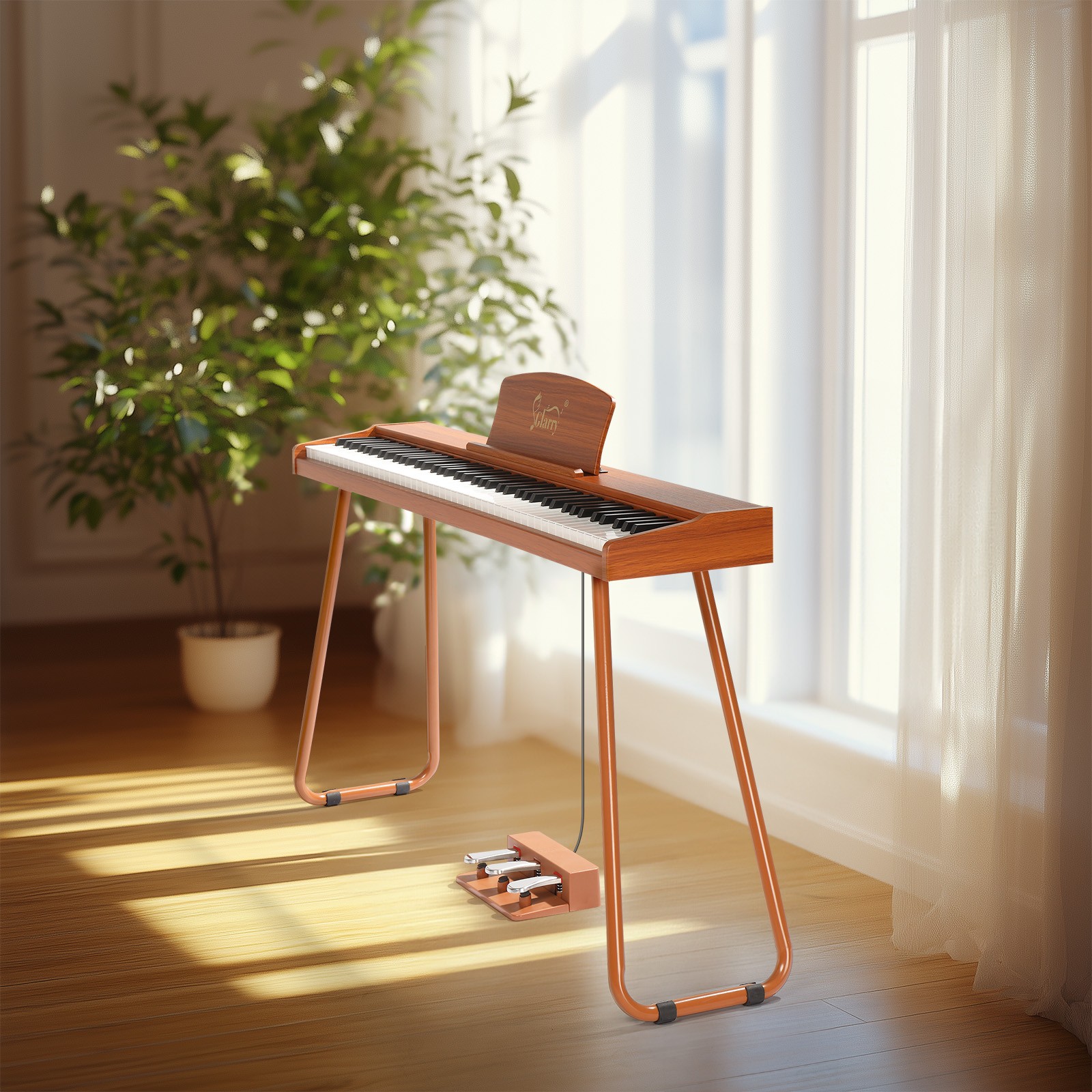 Glarry 88 Key Semi-Weighted Digital Beginner Electric Piano With Stand Pedal