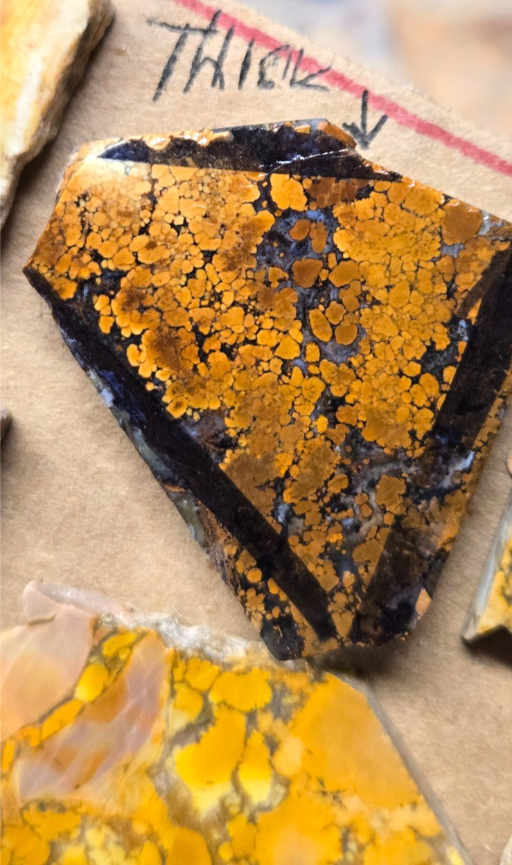 Assorted RARE Magnesite, Cabochon Slabs Preform Slices, 15 Pcs, Flat 128