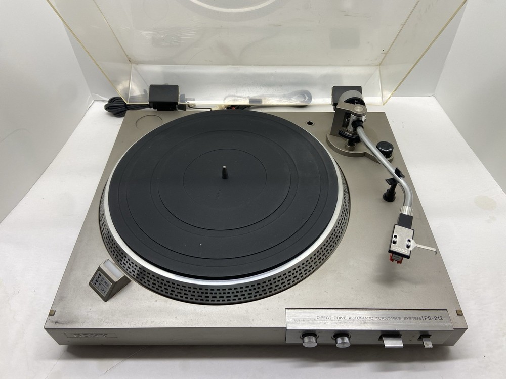 Sony PS-212 Direct Drive Turntable Bench Tested Working Missing Right Foot
