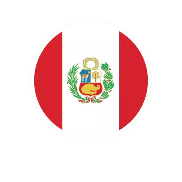 Round Peruvian Flag Sticker Decal