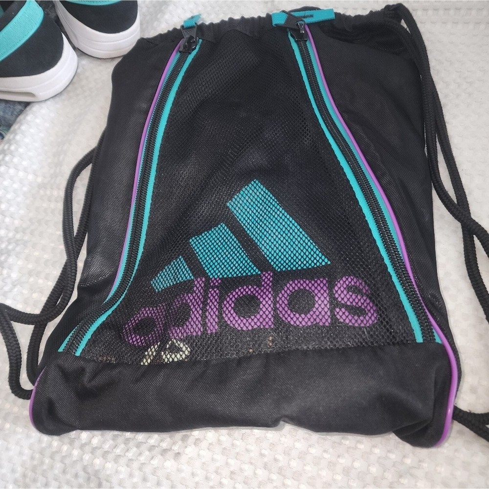 ADIDIAS EUC UNISEX BLACK SACKPACK DRAWSTRING ATHLETIC BACKPACK BAG