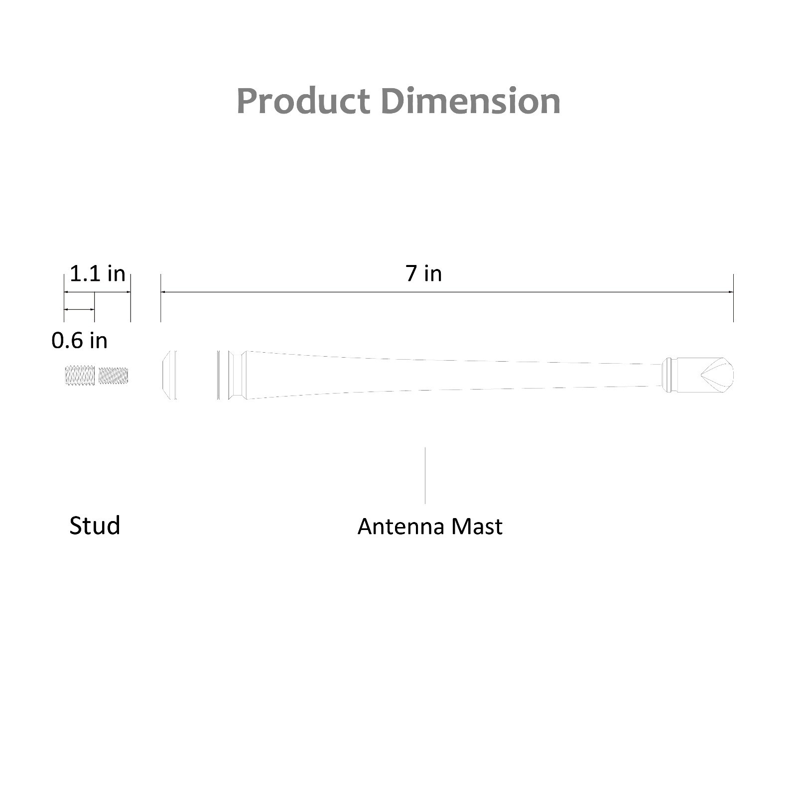 Rydonair 7" Short Antenna Replacement with Ford F150 Raptor 2009-2024