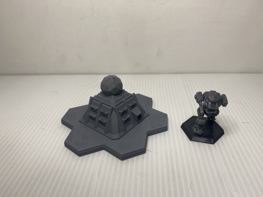 Sensor Dome Tower w/ Hex Base, Tabletop War Game Terrain Battletech (6mm)