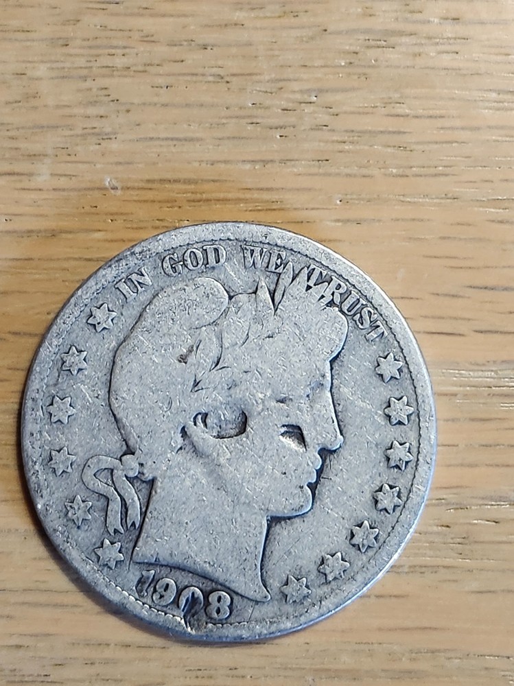 90% SILVER 1908 O BARBER HALF #3
