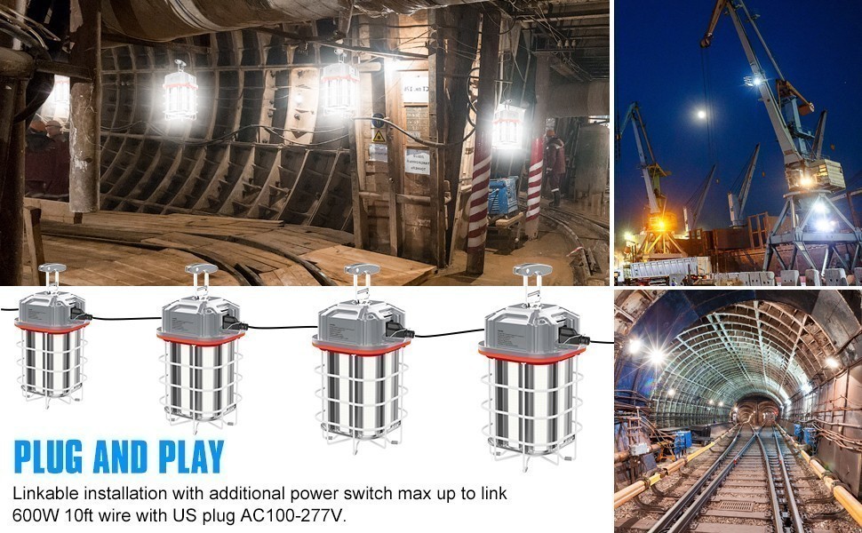 22500LM -150W LED Temporary Work Light Linkable Portable Work Lamp Constructions