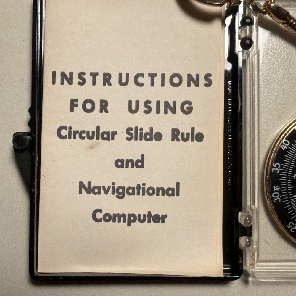 Lockheed Aircraft Ground Speed Indicator Keychain Calculator Original Packaging