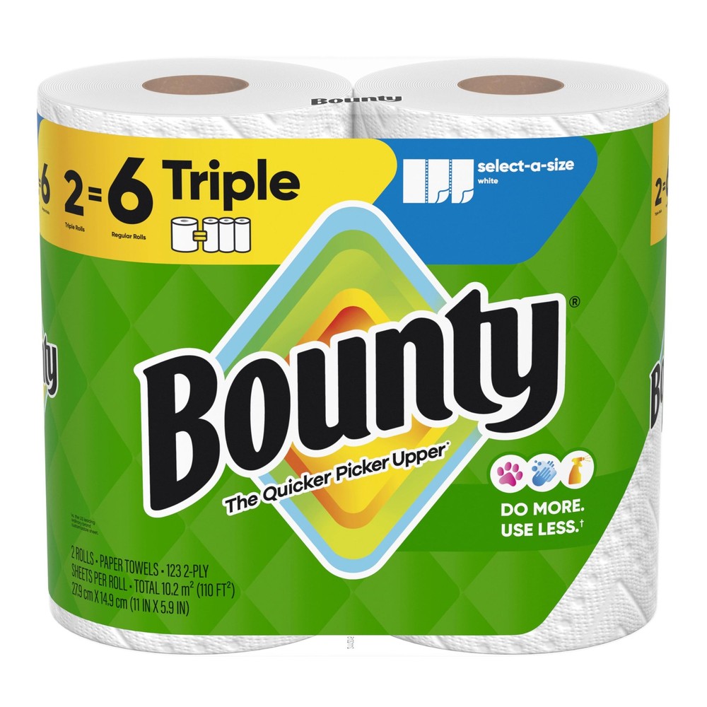 Select-A-Size Towels, White, 2 Triple Rolls = 6 Regular Rolls