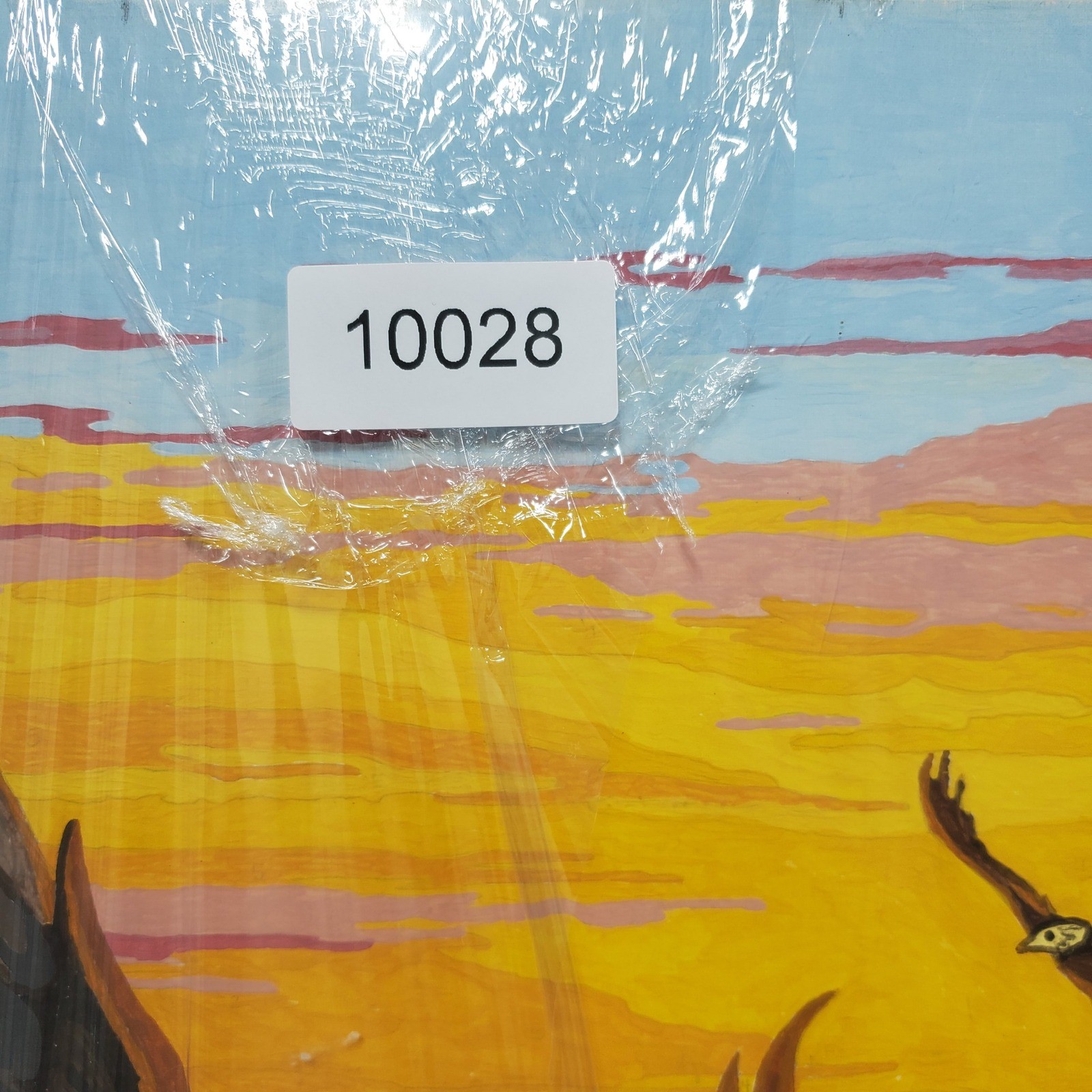 Vintage Bald Eagle Paint By Number Art Sunset Landscape Signed Teddy 16x20