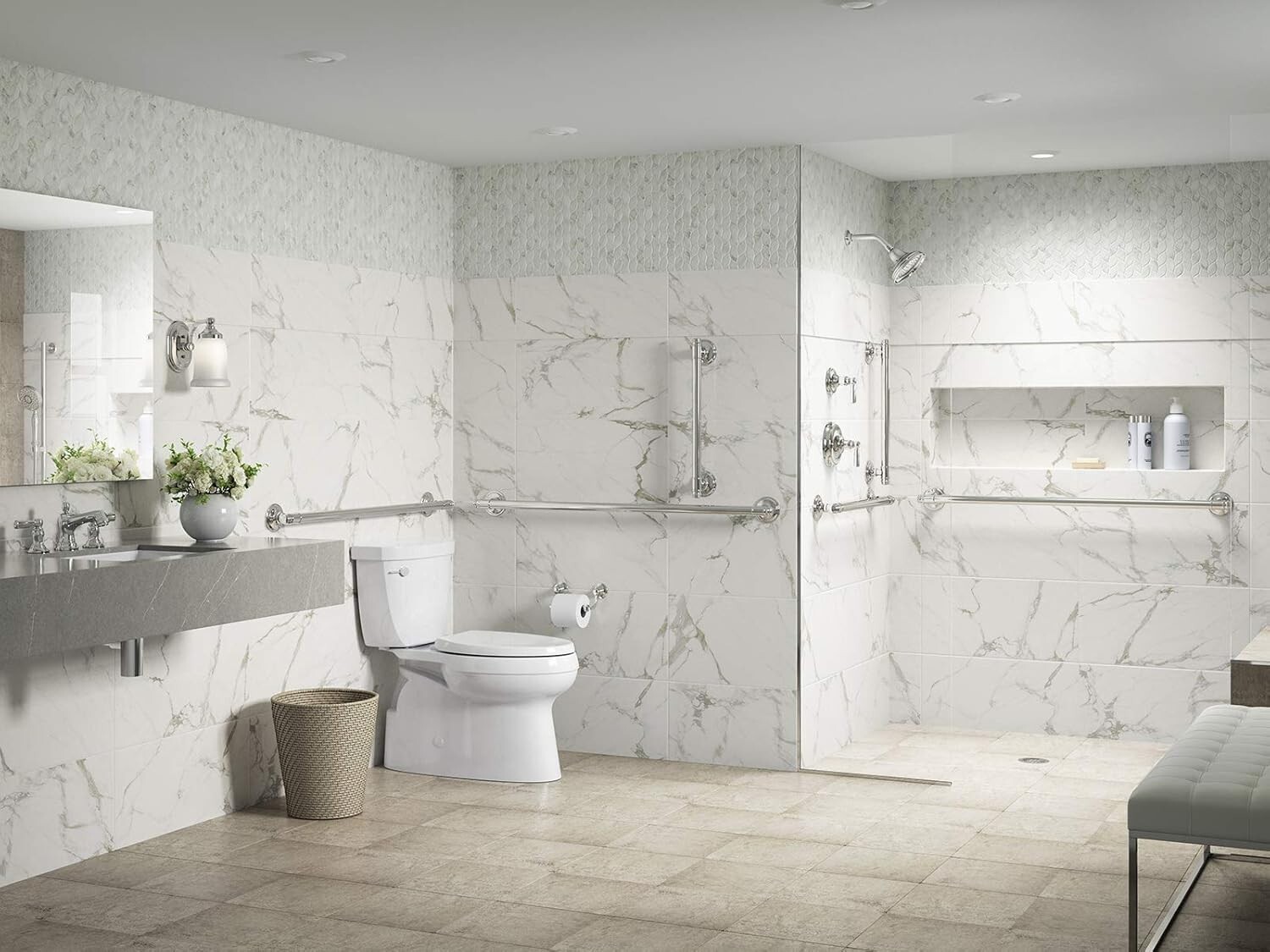 KOHLER Eclectic 42 in. Grab Bar in Polished Chrome 300 LBS Load TOP Quality