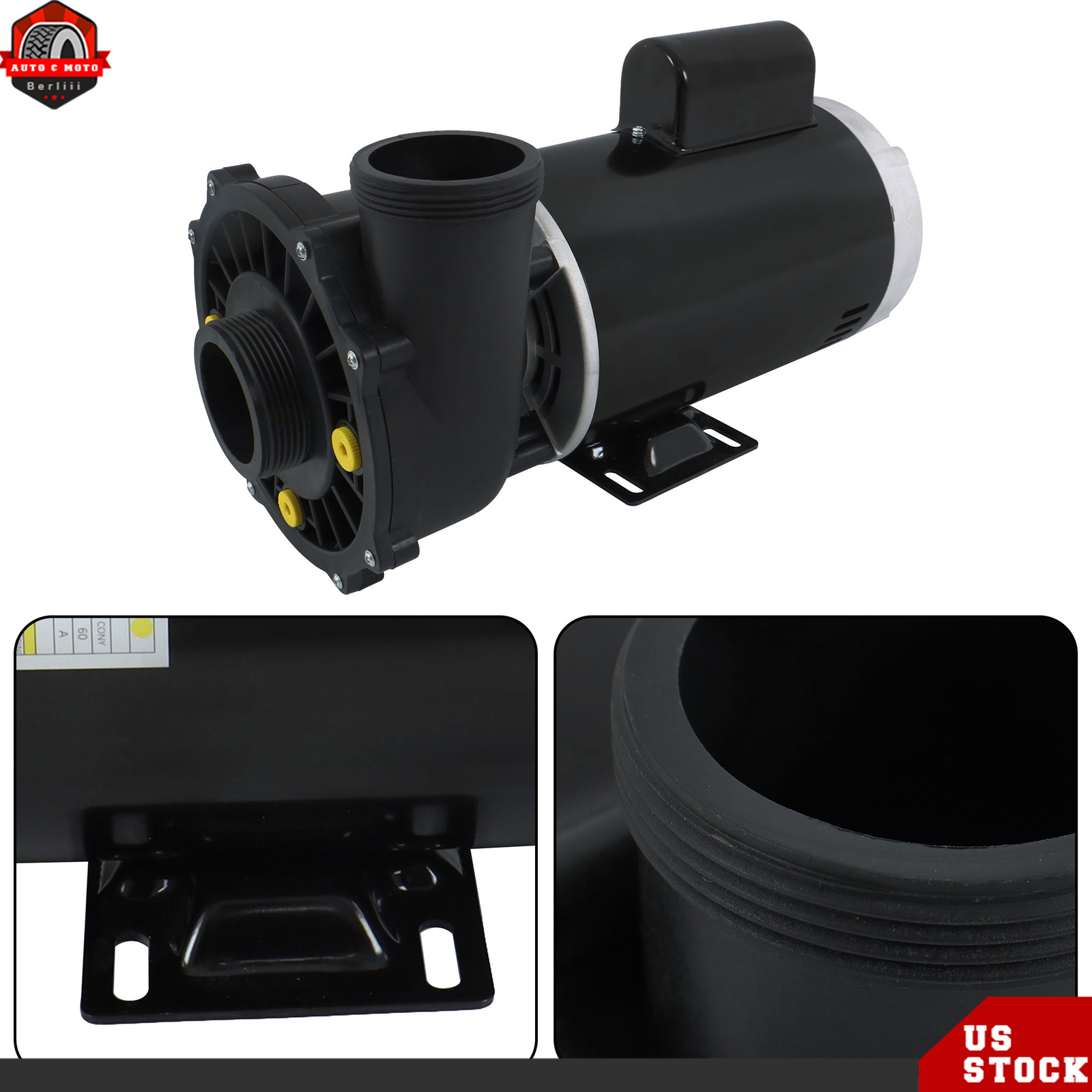 3721621-1D Plastics Executive 56 Frame 4 HP Spa Pump, 230-Volt Swimming Hot Tubs