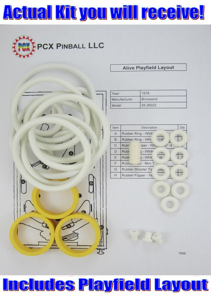 1978 Brunswick Alive Pinball Machine Rubber Ring Kit