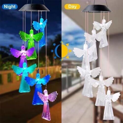 Solar Wind Chimes Lights LED Birds Color Changing Hanging Lamp Garden Home Ball