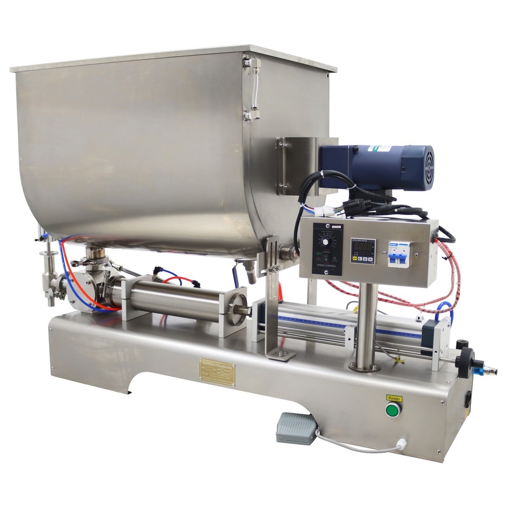 100-1000ML Paste Liquid Filling Machine with Mix And Heat Function 80L Hopper
