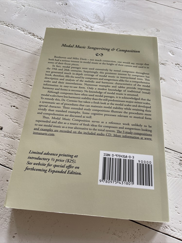 Modal Music Composition Paperback + CD By Stephen M. Cormier SIGNED COPY